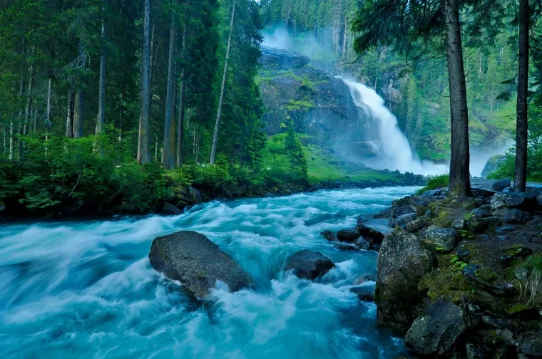 Landschaft – Krimmler Wasserfall,Salzburger Land, Wasserfall, Atmospheric Landscapes, Frühling