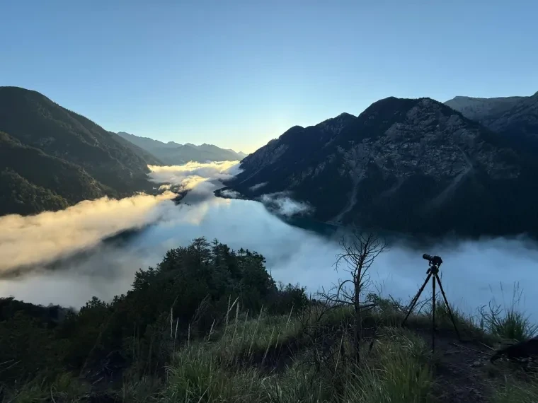 Landschaft – Plansee,Tirol,Österreich, See,Berge, Nebel,Sonnenaufgang,Dramatisch, Sommer