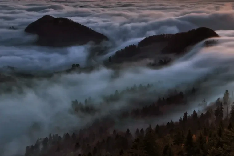 Landschaft – Belchenflue, Gebirge, Nebel,Dramatisch,Malerisch, Herbst