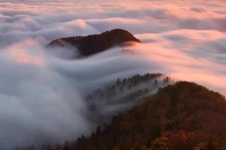 Landschaft – Belchenflue, Gebirge, Sonnenaufgang,Nebel,Dramatisch,Malerisch, Herbst