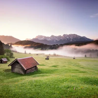 Landschaft – Garmisch Partenkirchen,Geroldsee, Wiese, Malerisch,Idyllisch, Frühling