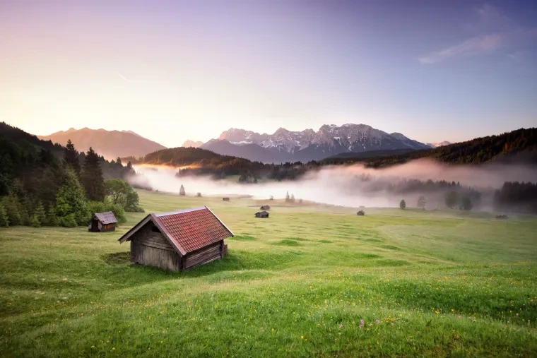 Landschaft – Garmisch Partenkirchen,Geroldsee, Wiese, Malerisch,Idyllisch, Frühling