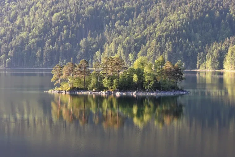 Landschaft – Garmisch Partenkirchen,Eibsee, See, Malerisch,Mystisch, Frühling