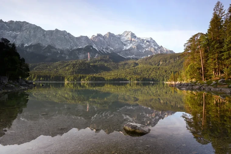 Landschaft – Garmisch Partenkirchen,Eibsee,Zugspitze, See, Malerisch, Frühling