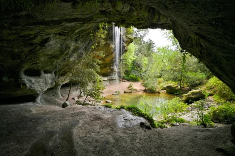 Landschaft – Gorges de l'Ardèche, Wasserfall, Malerisch,Mystisch, Frühling