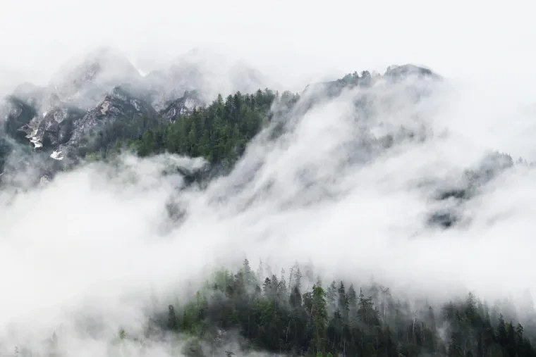 Landschaft – Dolomiten, Gebirge, Nebel, Frühling