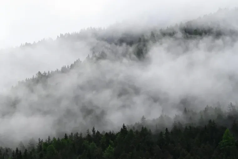 Landschaft – Dolomiten, Gebirge, Nebel, Frühling