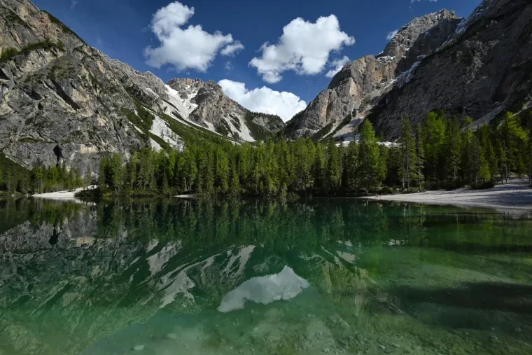 Landschaft – Dolomiten, See, Spiegelung, Frühling