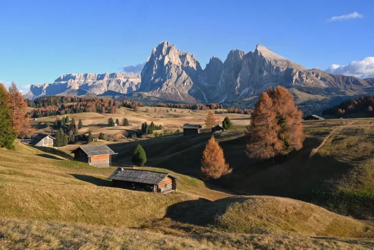 Landschaft – Dolomiten, Wiese, Malerisch, Herbst
