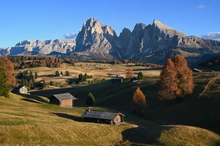 Landschaft – Seiser Alm,Dolomiten,Alpen, Wiese, Malerisch, Herbst